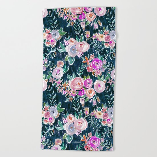 Midnight PROFUSION FLORAL Beach Towel