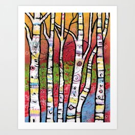 Enchanted Aspen Forest - The Trees Sparkle and Sing  Art Print