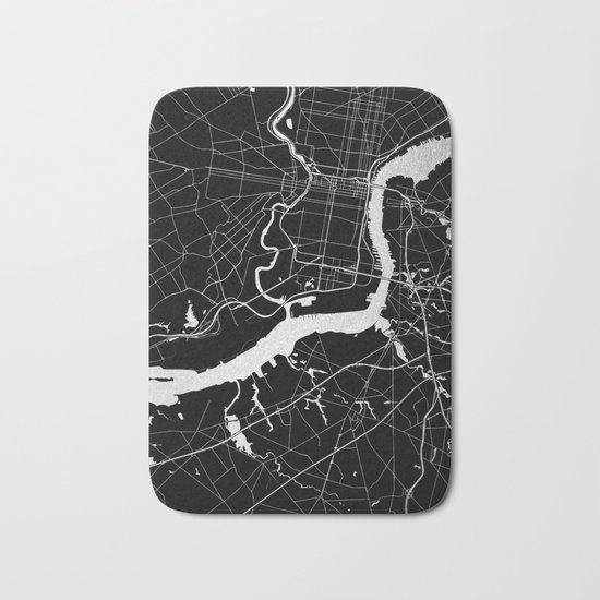 Philadelphia - Black and Silver Bath Mat