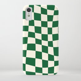 Wavy Checker Green iPhone Case | Checkerpattern, Checks, Check, Plaid, Pattern, Checkered, Square, Checkerboard, Geencheckered, Squares 