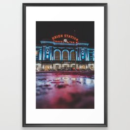 Denver Union Station at Night Framed Art Print