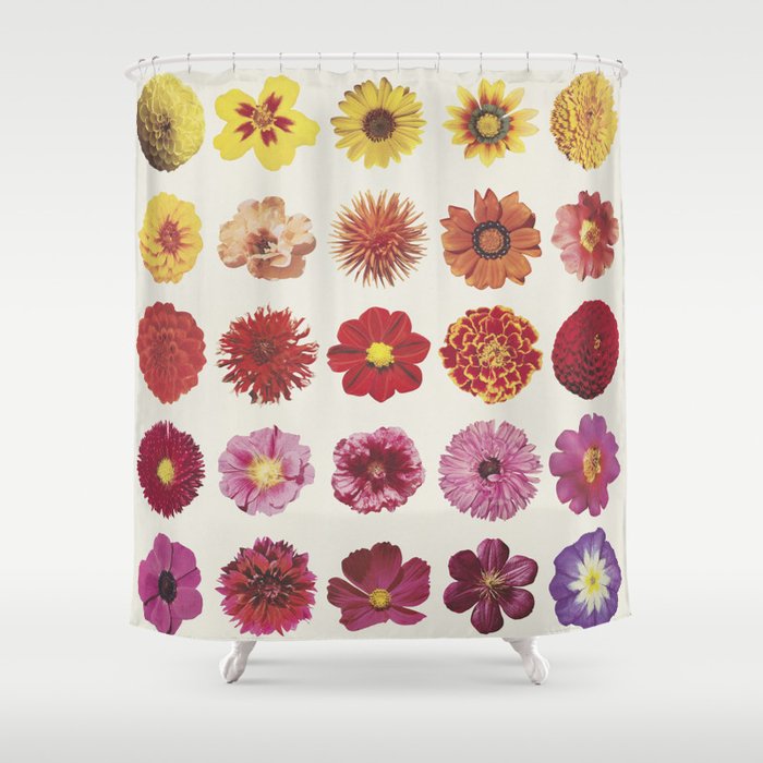 Floral Palette / Beige Background Shower Curtain
