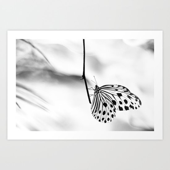 The Paper Kite Butterfly in B&W Art Print