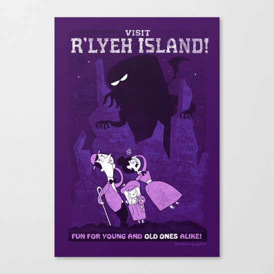 Lovecraftian Amusement Park #1: R'lyeh Island Canvas Print