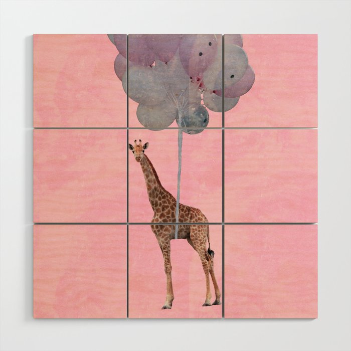 party giraffe Wood Wall Art