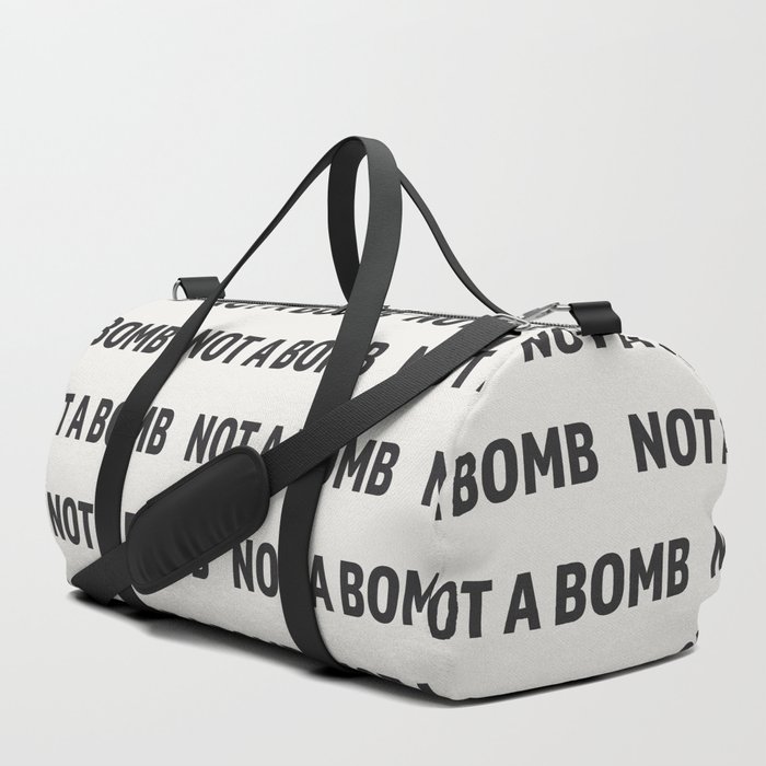 Zippered Black & White Printed Cotton Canvas Yoga Mat Duffle Bag