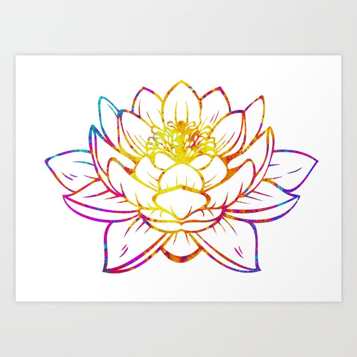 Watercolor Lotus Art Print By Aterkaderk Society6