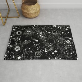 Starry Cosmic Galaxy Planets & Constellations II Area & Throw Rug