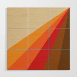 Colorful diagonal retro stripes design Wood Wall Art