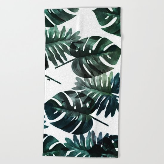 Leafs . Minimal Beach Towel