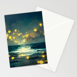 Lights On The Water Stationery Card