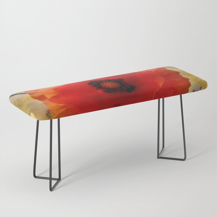 Vintage countryside poppy summer Bench