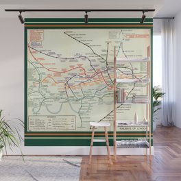 Vintage London Underground Map Wall Mural