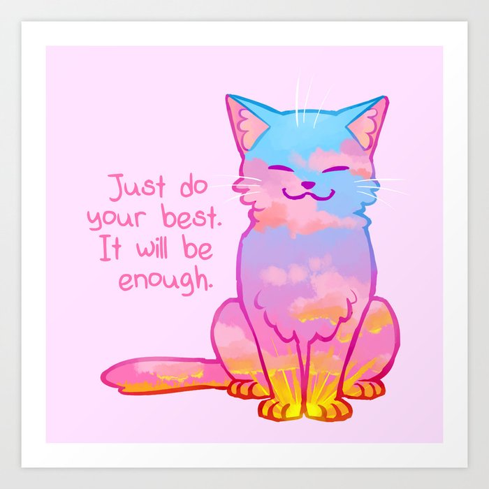 "Your Best is Enough" Sunset Cat Art Print