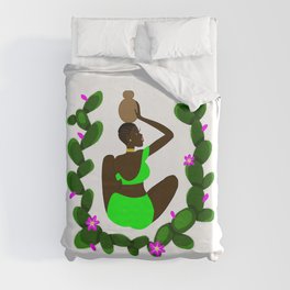 African woman with a vessel Duvet Cover