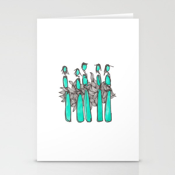 Teal People Stationery Cards