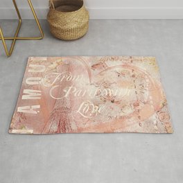 From Paris With Love In Salmon-Rosé Rug