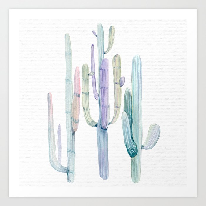 Cactus Watercolor Painting Art Print