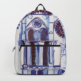Notre Dame de Paris, cathedral, illustration Backpack