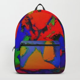 Alligator red glow Backpack | Intense, Brightlycoloured, Painting, Blockspanels, Vividimage, Modernart, Expressionism, Glowingelements, Colouredpanels, Verystrongcolours 