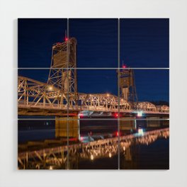 Stillwater MN Lift Bridge at Night Wood Wall Art