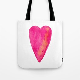 Pink Heart Full Of Love Watercolor Tote Bag