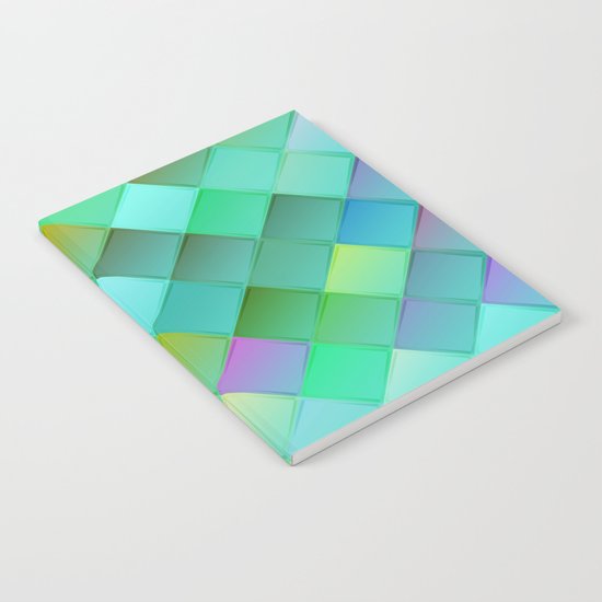 Green pattern with squares.Trendy print. Modern graphic design. Notebook