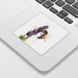 Honey Bee and Purple Flower Sticker
