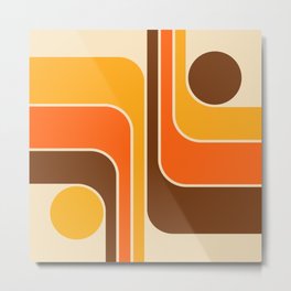 Retro Geometric Gradated Design 721 Metal Print | 60S, Modern, Rainbow, 1980S, Mid, Colorful, 1970S, Memphis, 1960S, Deco 