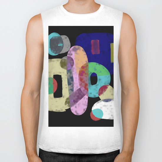Abstract Pastel Art - Eclectic, pastel, abstract artwork Biker Tank