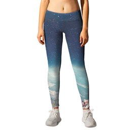My World Blossomed when I Loved You Leggings | Graphicdesign, Retro, Color, Surrealism, Popart, Curated, Romantic, Pink, Woman, Blue 