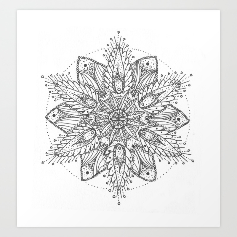 Snowflake Mandala Art Print By Whatkatydoes Society6