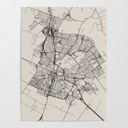 Salinas, USA - City Map - Black and White Aesthetic Poster