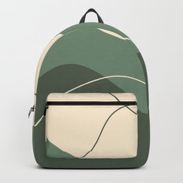 Abstract Organic Shapes in Green and Cream Backpack