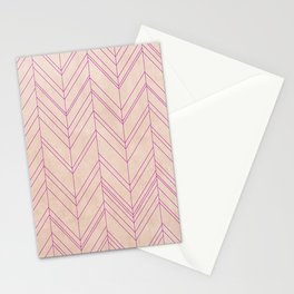  Watercolor Purple And Blush Pink Chevron Zigzag Herringbone Pattern Geometrical Abstract Stationery Card