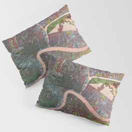 A Map of Vibrant New Orleans Pillow Sham