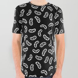 Mitochondria - White on Black All Over Graphic Tee