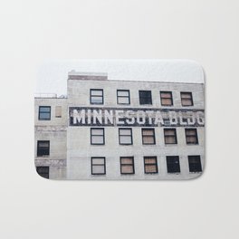 downtown Bath Mat | Building, Minnesota, Condoart, Kitchenart, Brick, City, Saintpaul, Rooftop, Urban, Architecture 