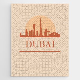 DUBAI UAE CITY SKYLINE EARTH TONES Jigsaw Puzzle