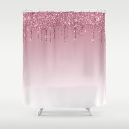 Pink Dripping Glitter Shower Curtain