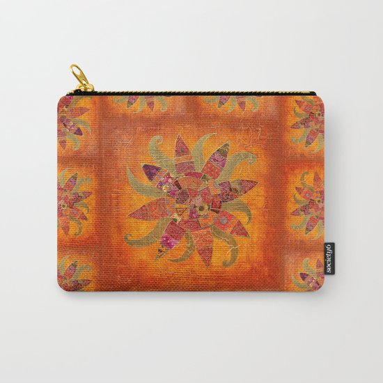 Sol Fantastico original collage art gold orange Carry-All Pouch