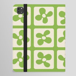 Retro Flowers Pattern - Green iPad Folio Case
