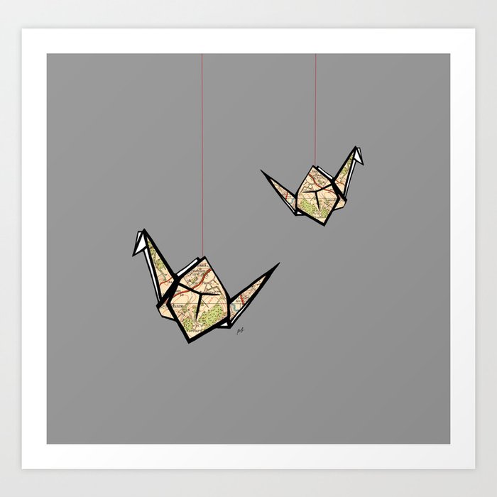 Paper Cranes Art Print