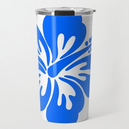 Bright Blue Hibiscus Travel Mug