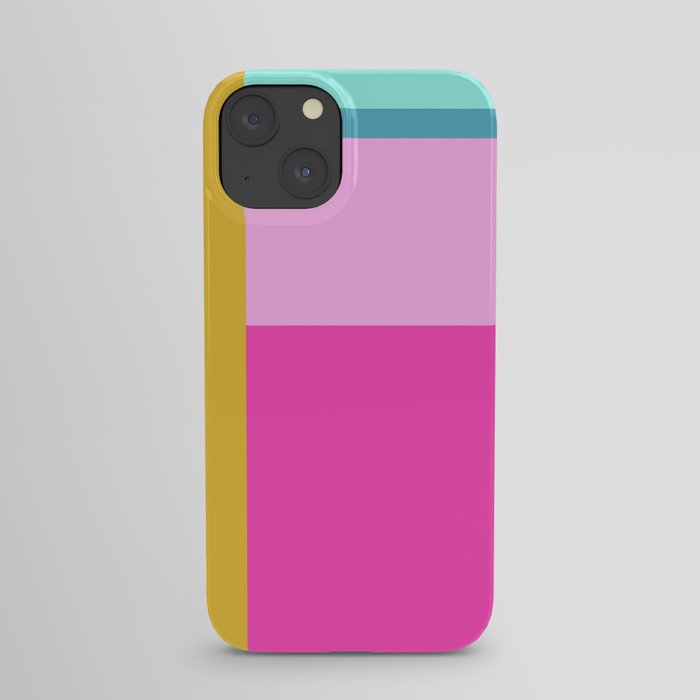 Geometric Bauhaus Style Color Block in Bright Colors iPhone Case
