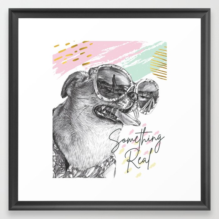 Something Real colored Framed Art Print