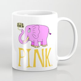 Pink Elephant Coffee Mug | Animal, Illustration, Typography, Weird, Drink, Cool, Ink Pen, Drunk, Jungleanimal, Drawing 
