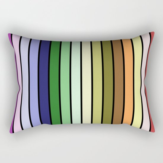 MULTICOLORED STRIPES (abstract pattern) Rectangular Pillow
