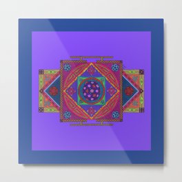 Just Another Roll of the Dice (Blue) Metal Print | Chinese, Drawing, Game, Comic, Coloredpencil, Pattern, Illustration, Dice, Sci-Fi, Mandala 