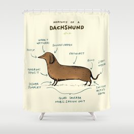 Anatomy of a Dachshund Shower Curtain